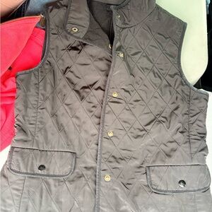 Talbots Quilted Charcoal Vest